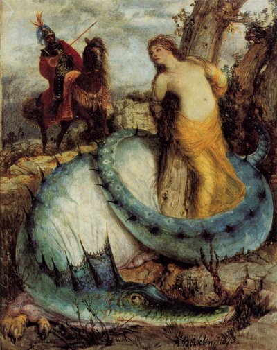 Angelica guarded by a dragon by Arnold Böcklin